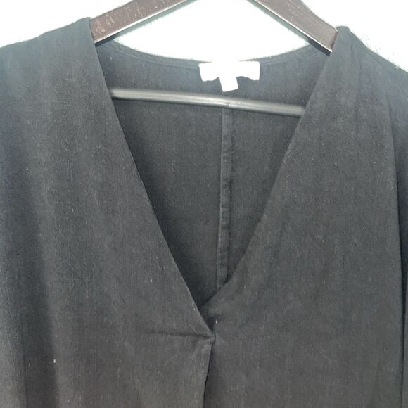 Umgee 1XL Boho Linen Blend Fringe Trim Blouse Top Everyday Minimalist Casual - Picture 2 of 10